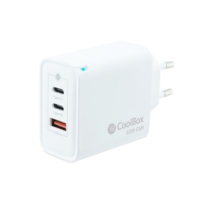 Carregador de Dispositivos Móveis CoolBox 65W USB-C/USB-C/USB-A