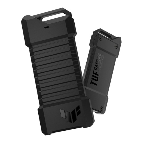 Disco SSD Externo ASUS TUF Gaming AS1000 1TB USB-C 3.2 Gen 2x1 10Gbps, Resistência a quedas MIL-STD-810H, resistente à agua e poeiras IP68, chassis de liga de aluminio com almofada térmica (Thermal Pad), compatível com PS5 e Xbox