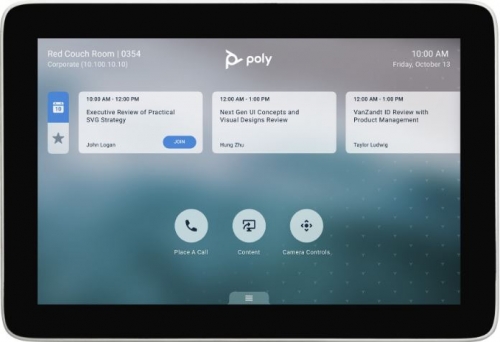 Controlador de toque Poly TC8 Certificação Zoom, Certificado para Microsoft Teams branco, 875J0AA#AC3