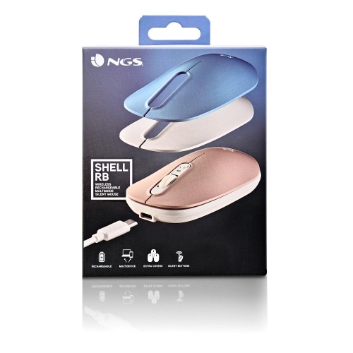 RATO MULTI-DISPOSITIVO SEM FIOS RECARREGÁVEL, Inclui 2 capas adicionais coloridas com fecho magnético para personalização