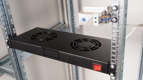 VENTILADORES DE REFRIGERAÇÃO 19', 1U, 2VENTILADORES, RAL9005 PRETO