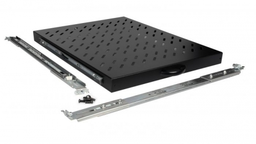 PRATELEIRA DESLIZANTE EQUIP 19', 1U, 800MM, PRETA