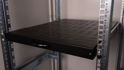 PRATELEIRA DESLIZANTE EQUIP 19', 1U, 800MM, PRETA