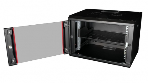 Prateleira fixa para armários rack 19", 2U, para bastidores com 800 mm de profundidade, preta – Equip EZFS-19-2-80-B.