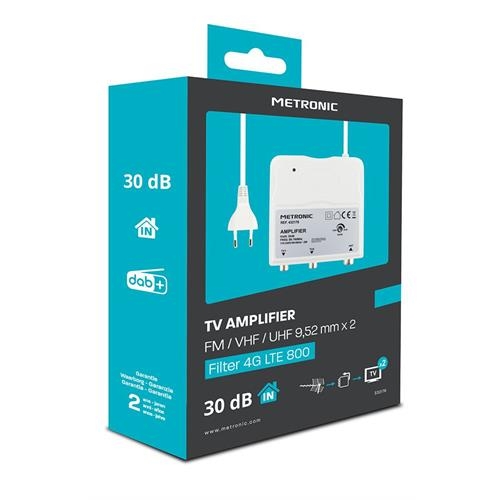 Amplificador Metronic Int FM/UHF 1 ENTRADA/2 SAÍDAS 4G