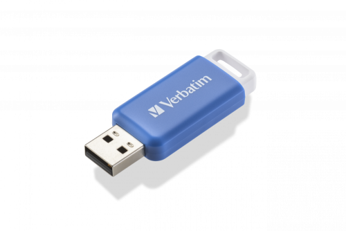 Memória USB VERBATIM 64GB 2.0 DATABAR Azul