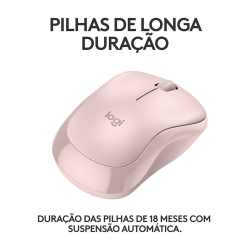 Rato Óptico Logitech M240 Silent Bluetooth 4000DPI Rosa