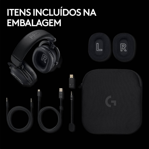 Headset Logitech G Pro X2 Lightspeed Gaming Wireless/Bluetooth Preto