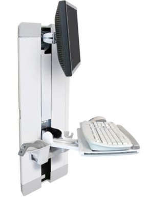 Kit de montagem Ergotron StyleView 60-609-216, bolsa de rato para ecrã LCD/equipamento PC quarto de hospital, tamanho de tela: até 24", branco