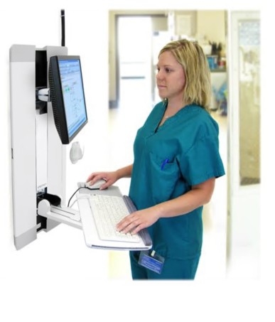 Kit de montagem Ergotron StyleView 60-609-216, bolsa de rato para ecrã LCD/equipamento PC quarto de hospital, tamanho de tela: até 24", branco