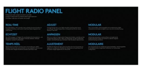 Logitech Flight Radio Panel Painel de instrumentos de simulador de voo com cabo para PC