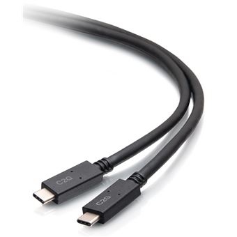Cabo Usb C2G 6ft (1.8m) USB-C Male to USB-C Male (20V 5A) - USB 3.2 Gen 1 (5Gbps) - 24 pin USB-C (M) para 24 pin USB-C (M) - USB 3.2 Gen 1 - 20 V - 5 A - 1.8 m - preto