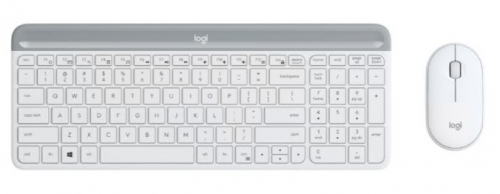 Conjunto de teclado e rato Logitech Slim Wireless Combo MK470 sem fios 2.4 GHz Espanhol branco sujo, 920-009199
