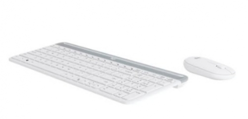 Conjunto de teclado e rato Logitech Slim Wireless Combo MK470 sem fios 2.4 GHz Espanhol branco sujo, 920-009199