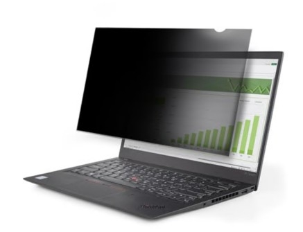 Filtro privacidade StarTech notebook 2 vias adesivo, abas de dobradiça, dobradiças flip 13.3" transparente, 133LT-PRIVACY-SCREEN