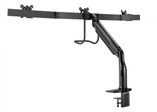 Suporte Eaton Tripp Lite Series Precision pleno movimento para 3 MonitoresLCD alumínio, aço preto tamanho de tela: 17"-32" montável na secretária