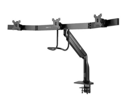 Suporte Eaton Tripp Lite Series Precision pleno movimento para 3 MonitoresLCD alumínio, aço preto tamanho de tela: 17"-32" montável na secretária
