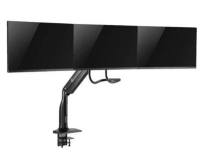 Suporte Eaton Tripp Lite Series Precision pleno movimento para 3 MonitoresLCD alumínio, aço preto tamanho de tela: 17"-32" montável na secretária