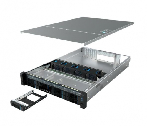 Caixa Server PRO Rack 2U HSW4208, 8 HDD 2.5"/3.5" Hot Swap admite Fonte redundante