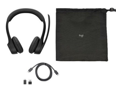 Auscultadores Logitech Zone 305 bluetooth sem fios USB-C através de adaptador de Bluetooth isolamento de ruído, 981-001453