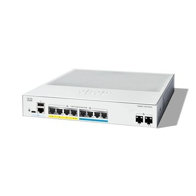 Switch de Rede Cisco Catalyst 1300-8MGP-2X - Interruptor - L3 - Administrado - 8 x 10 Gigabit Ethernet + 2 x 10 Gigabit SFP+ - montável em trilho - PoE+ (120 W)