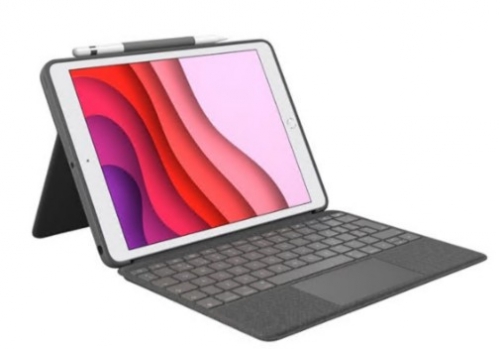 Teclado Logitech Combo Touch trackpad retroiluminação Apple Smart connector QWERTY Reino Unido cinzento oxford, 920-011441