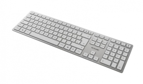 Teclado e rato CHERRY DW 9100 SLIM sem fios 2.4 GHz, Bluetooth 4.0 Americano com símbolo de Euro branco, prata, JD-9100EU-1