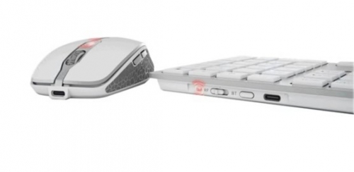 Teclado e rato CHERRY DW 9100 SLIM sem fios 2.4 GHz, Bluetooth 4.0 Americano com símbolo de Euro branco, prata, JD-9100EU-1