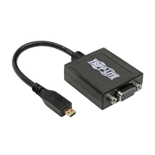 Adaptador Micro HDMI para VGA da série Tripp Lite, conversor de vídeo com áudio para smartphones/tablets/ultrabooks, (M/F), 6 pol. (15,24 cm)