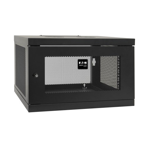 Mini gabinete de rack de parede com interruptor de perfil baixo e profundidade desmontável da série Tripp Lite SmartRack 6U