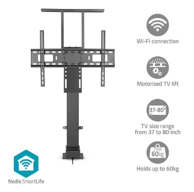 NEDIS SUPORTE ELEVADOR MOTORIZADO DE 37" A 80" PESO MAX 60KG
