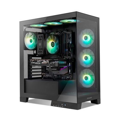 Caixa Nox Hummer Glock Frameless Glass Mid Tower Black