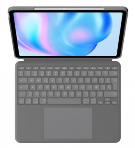 Teclado Logitech com trackpad retroiluminação Apple Smart connector QWERTY Espanhol cinzento oxford, 920-012614