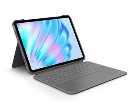 Teclado Logitech com trackpad retroiluminação Apple Smart connector QWERTY Espanhol cinzento oxford, 920-012614