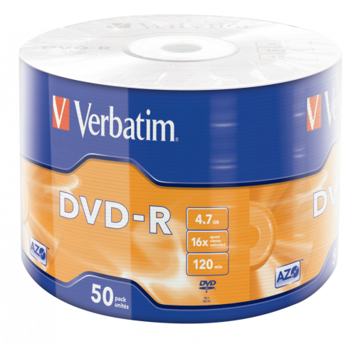 DVD-R Verbatim 4,7GB 16x – Pacote com 50 Unidades - 43788