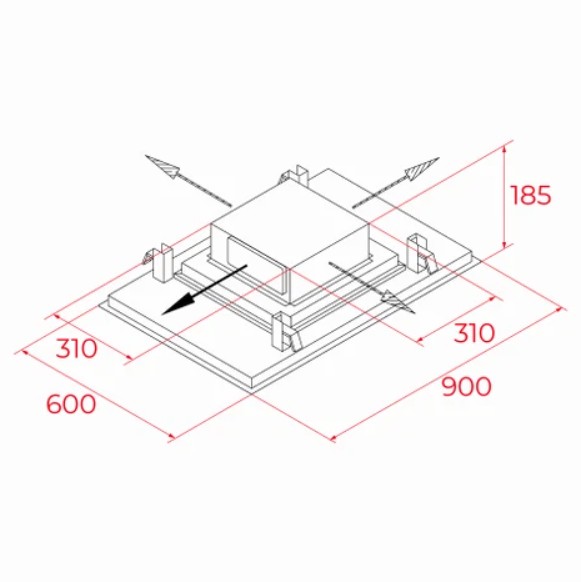 Exaustor de teto decorativo Teka Maestro DHT 96340 WH - de integração, com aspiração perimetral, 90 cm.