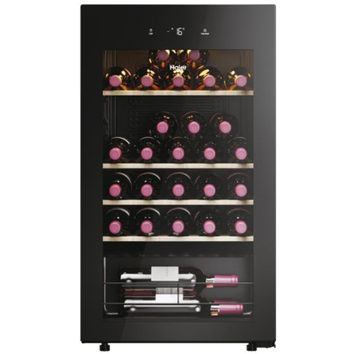 GARRAFEIRA HAIER - HWS34GGH1 85x47,5x45,6 cm, 34 Garrafas, G, Preto