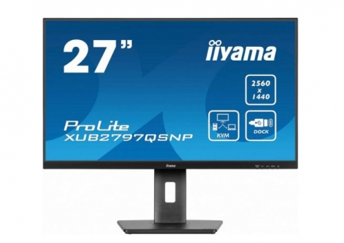 Monitor Iiyama Prolite XUB2797QSNP-B1 27 polegadas LED IPS WQHD 100Hz USB-C