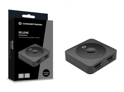 Switch HDMI 2.0 bidirecional de 2 portas, 4K60Hz Conceptronic SELENE01B