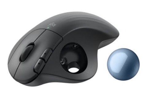 Rato Logitech Ergo Series ERGO M575S Trackball ergonómico óptico 5 botões Bluetooth, 2.4 GHz recetor USB Logi Bolt grafite 910-007029
