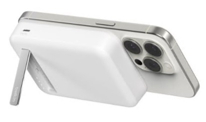 Power bank Belkin BoostCharge Pro magnético Qi2 10000 mAh 15 Watt, PD 2 conectores de saída no cabo: USB-C branco