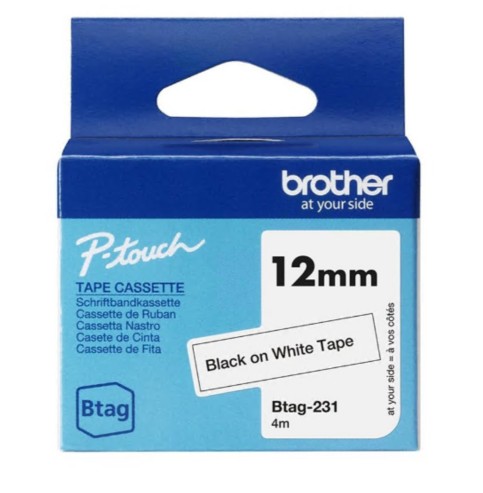 Fita de Etiqueta Brother BTAG-231 Preto em branco