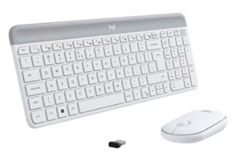 Conjunto de teclado e rato sem fios Logitech Slim Wireless Combo MK470 2.4 GHz Italiano branco sujo, 920-009197
