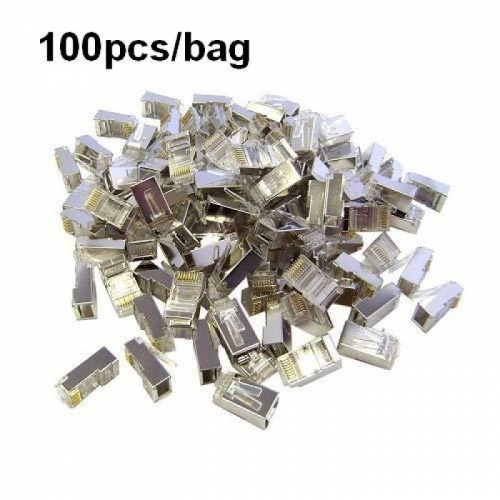 Cat.6A RJ45 Plugue Blindado 121147, 100 unidades/Conjunto