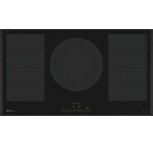 Placa de indução 90 cm Preto, Instalação na superfície sem moldura 3EB999LH Balay