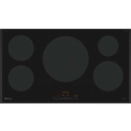 Placa de indução 90 cm Preto, Instalação na superfície sem moldura 3EB997LH Balay