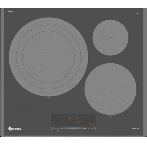 Placa de indução 60 cm Cinza antracite, Instalação na superfície sem moldura 3EB967AH Balay