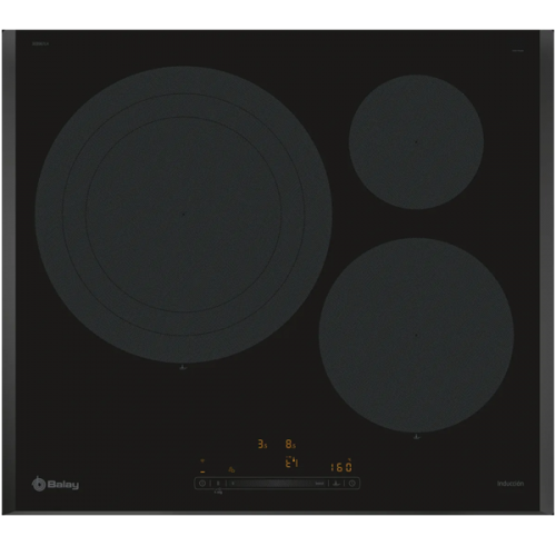 Placa de indução 60 cm Preto, Instalação na superfície sem moldura 3EB967LH Balay