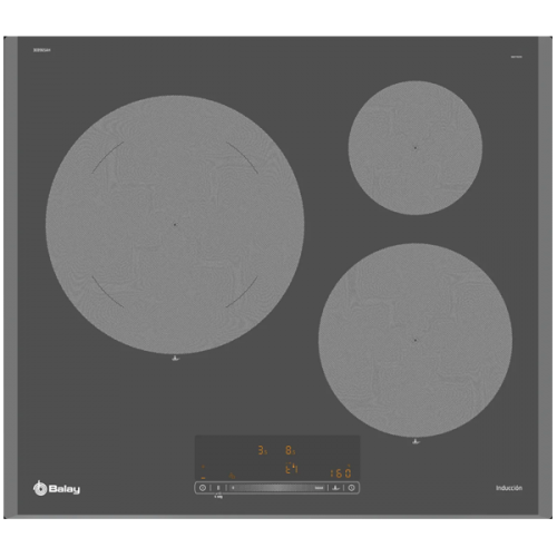 Placa de indução 60 cm Cinza antracite, Instalação na superfície sem moldura 3EB965AH Balay