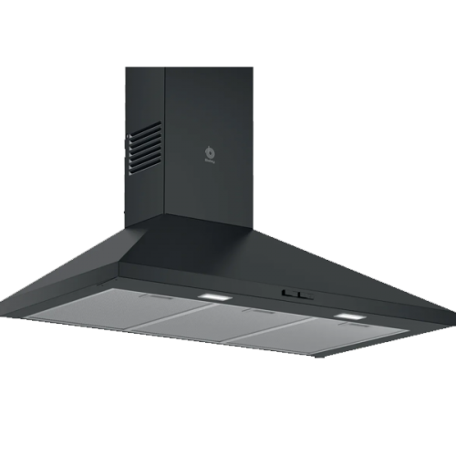 Chaminé de parede, design pirâmide 90 cm Preto 3BC696MN Balay